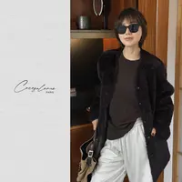 韩彬彬"软宝石"澳洲100芭莎初剪羊毛高密厚重羊毛外套2759-4