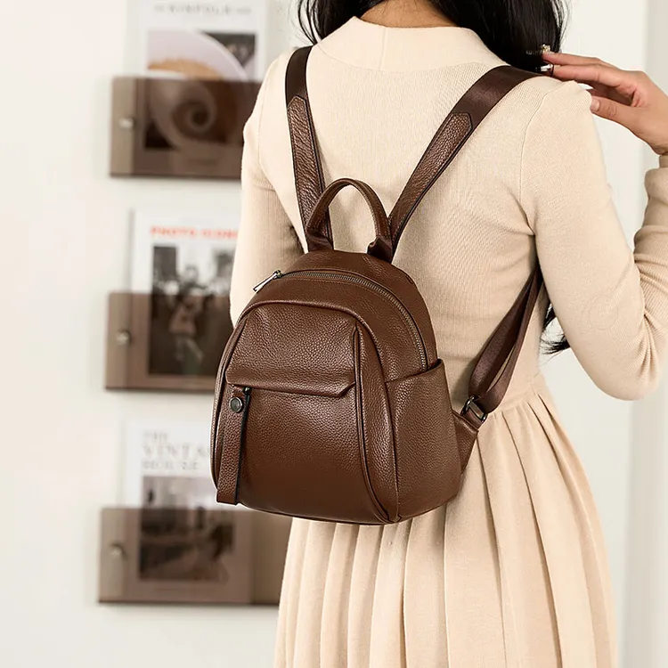 真皮双肩包女2025新款时尚百搭女士小背包女款爆款大容量头层牛皮