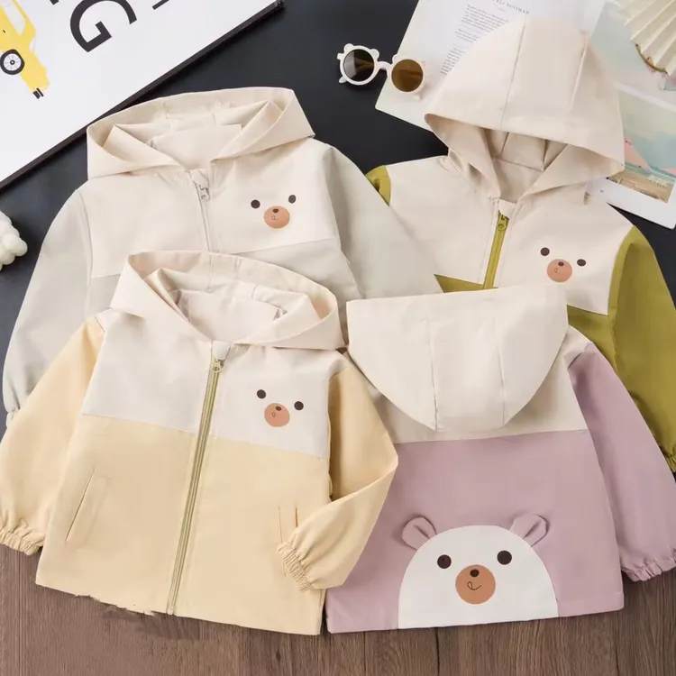 三防面料春款男女宝冲锋衣外套韩版连帽洋气