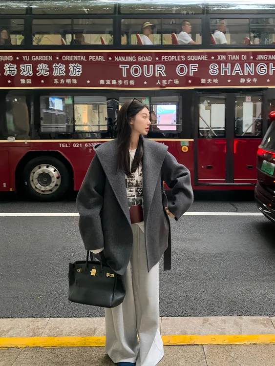 魔女斗蓬（连帽）羊毛大衣女中长款新款收腰超好看冬季连帽毛呢外套