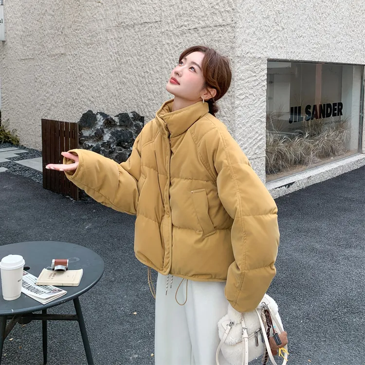 短款时尚立领加厚羽绒服2025冬季新款韩系ins风保暖白鸭绒面包服