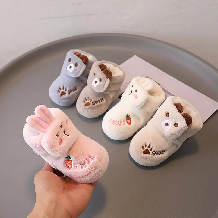 婴儿鞋袜冬季软底学步宝宝棉鞋加绒婴幼儿鞋子0-12个月加厚保暖