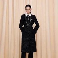 【可可专属】LIME/莱茵黑金香风高端梭织长大衣LDGDOAWLC802