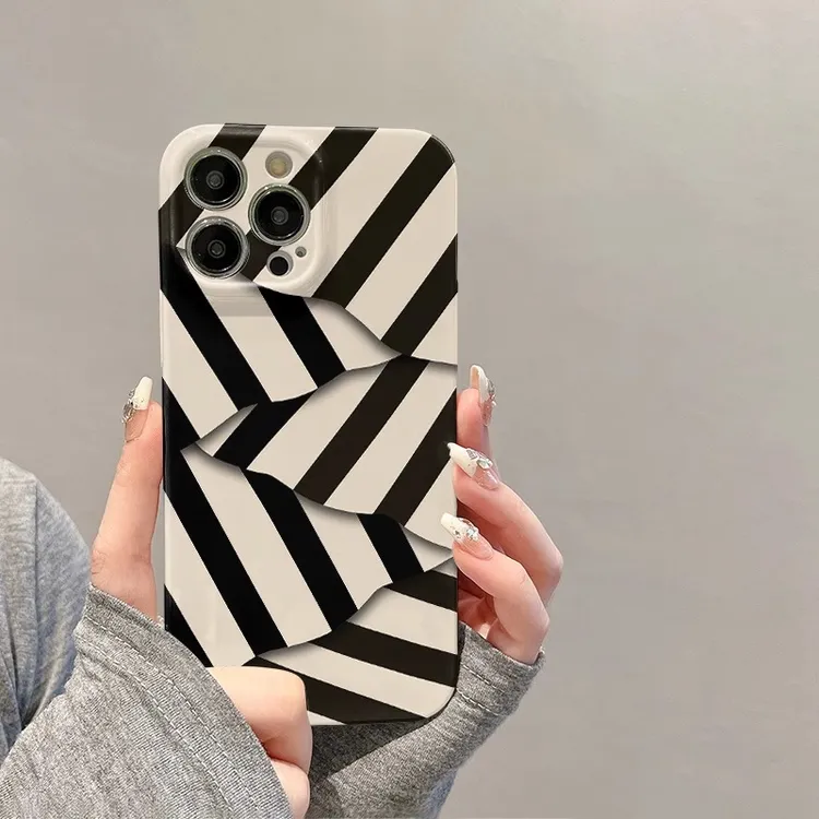 菲林软壳防摔条纹碎片适用苹果16华为reno13小米15vivox200 1加