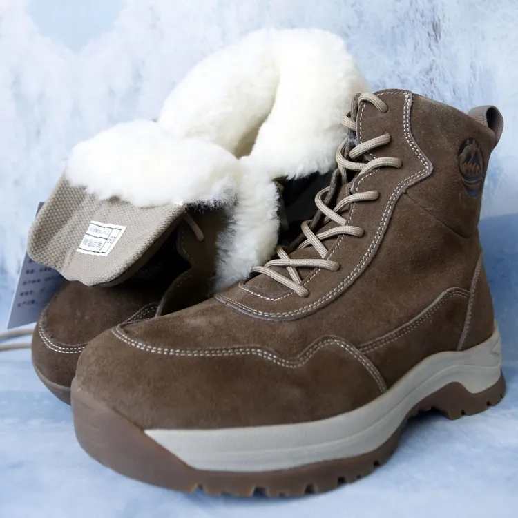 羊毛皮毛雪地一体保暖加厚蒙古棉鞋棉靴东北户外冬季防滑轻便防寒