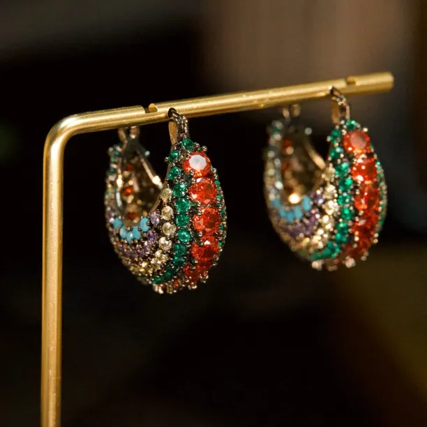 铜合金耳饰 A152 法式复古时尚轻奢优雅高级时尚百搭耳环