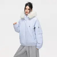 毛领设计美式复古宽松保暖派克服工装大口袋防风防寒棉服男女同款