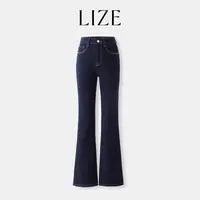 LIZE「T台大长腿」定纺水洗莫代尔棉.修饰腿型.微喇牛仔裤L0222
