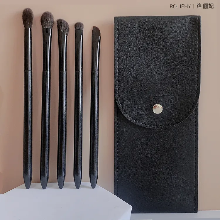 【墨羽】羊毛眼影刷套装5支鼻影刷晕染细刷镰刀眼线刷眼部化妆刷子