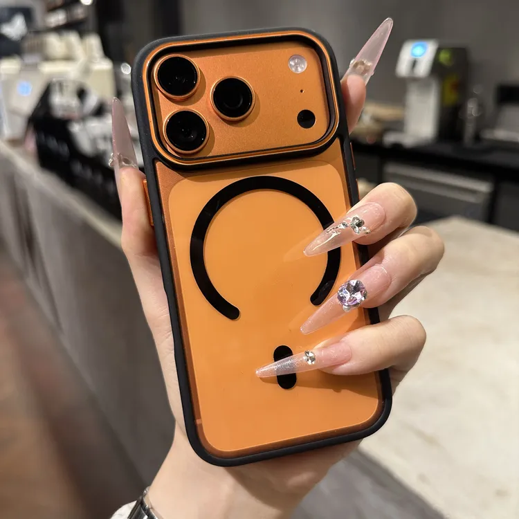 撞色透明磁吸适用17pro苹果iphone16手机壳高级15pro全包14pm磨砂