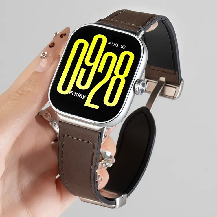 适用红米watch6/5/4硅胶贴皮折叠青春lite星光磁吸小米8/9pro腕带