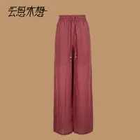 Ysimo-X云思木想朱麻云逸 舒适透气100苎麻抽绳橡筋腰休闲裤13488