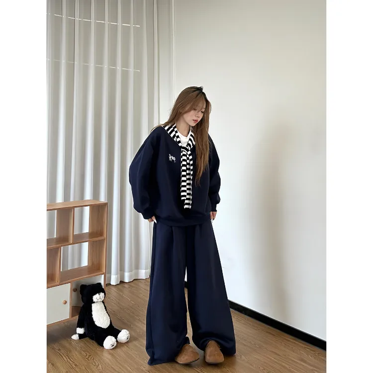 甜美慵懒假两件睡衣女秋季款披肩长裤三件套家居服