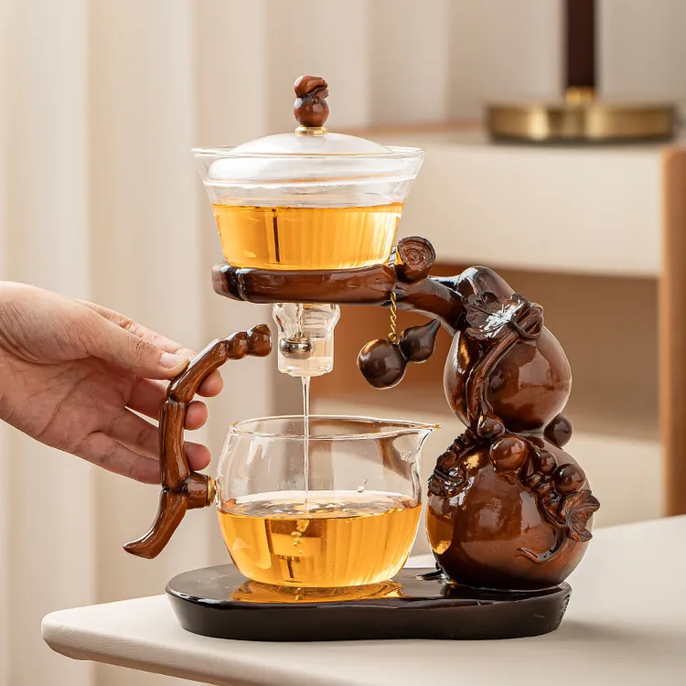 玻璃自动茶具套装家用轻奢高档磁吸茶壶功夫茶杯办公懒人泡茶神器