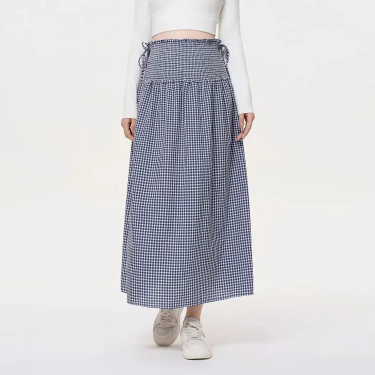 ELLIE&LUKE孕妇半身裙秋款2025新款孕妈高级穿搭格子裙秋装加厚