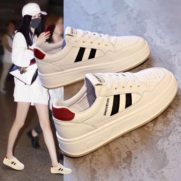 厚底小白鞋女2025年春夏新款百搭休闲运动学生板鞋爆款平底女鞋子
