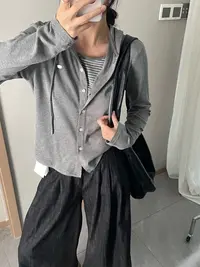 FUJIA STYLE新款气质休闲百搭时尚连帽假两件外套M819