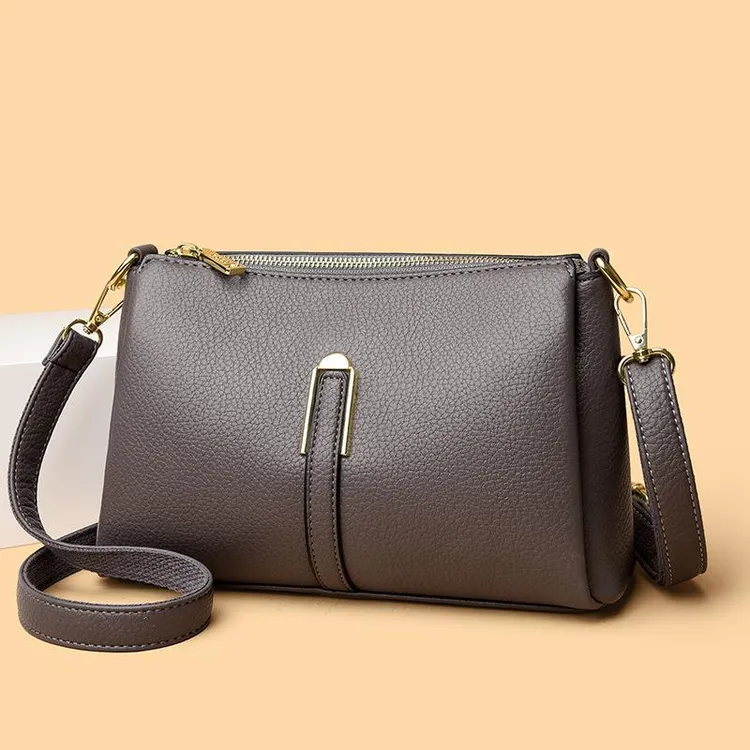 袋鼠软皮质感斜挎包包女2026新款简约百搭妈妈包大容量单肩斜挎包