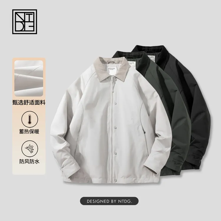 NTDG-ONE冬季设计感翻领棉衣复古灯芯绒领时尚F8外套DC9919