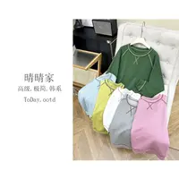 晴晴家-【斟酌墨书】秋季韩系百搭双穿大毛圈麻圆领卫衣2509