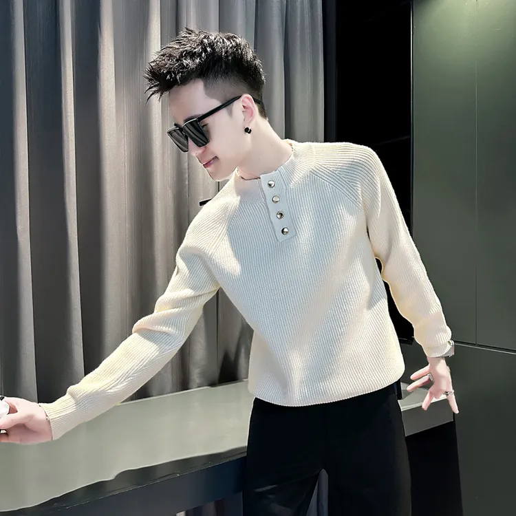 秋冬针织毛衣男士爆款亨利领长袖打底衫2025新款高级感保暖男装潮