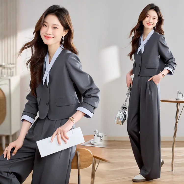 休闲风韩系风气质时尚套装休闲小个子女装春秋季职业正装女神范