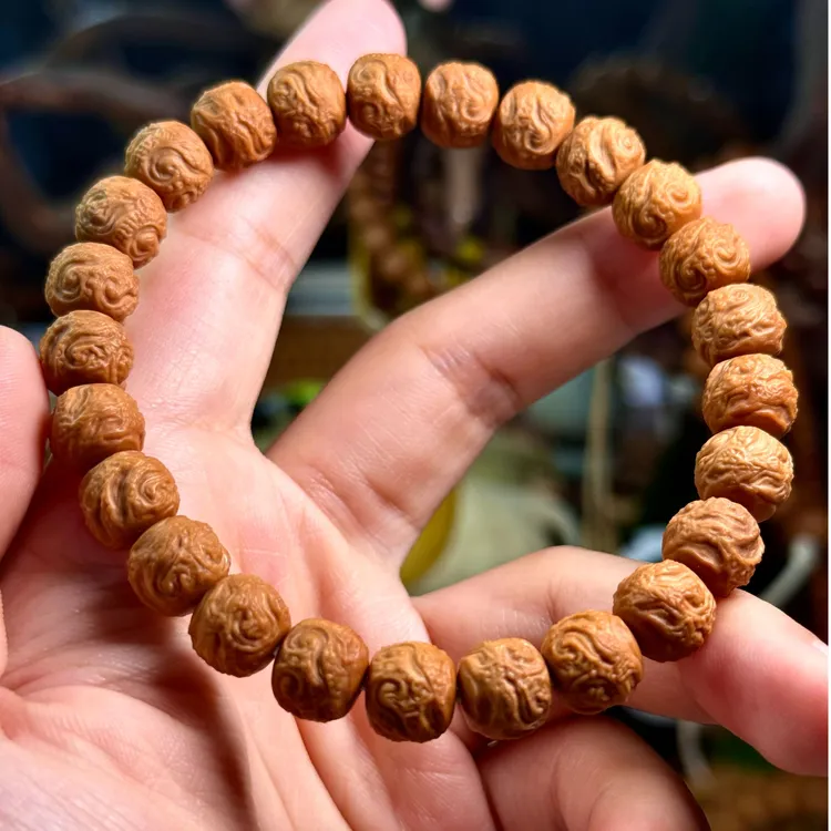 文源 玄鸟戏凤游龙搭配猴头核桃手串全品无暇原皮原色