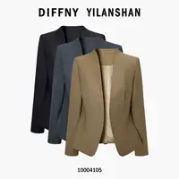 4105短款咖色西装外套女春秋新款百搭通勤气质设计西服上衣高级感