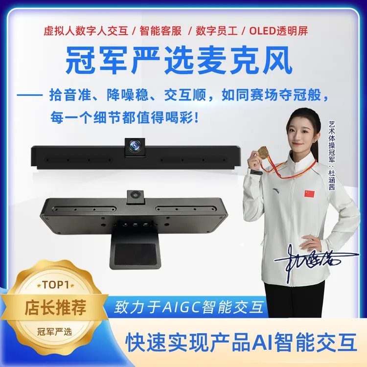 定向拾音4800万 高清像素拾取清晰人声 数字人交互回音消除麦克风