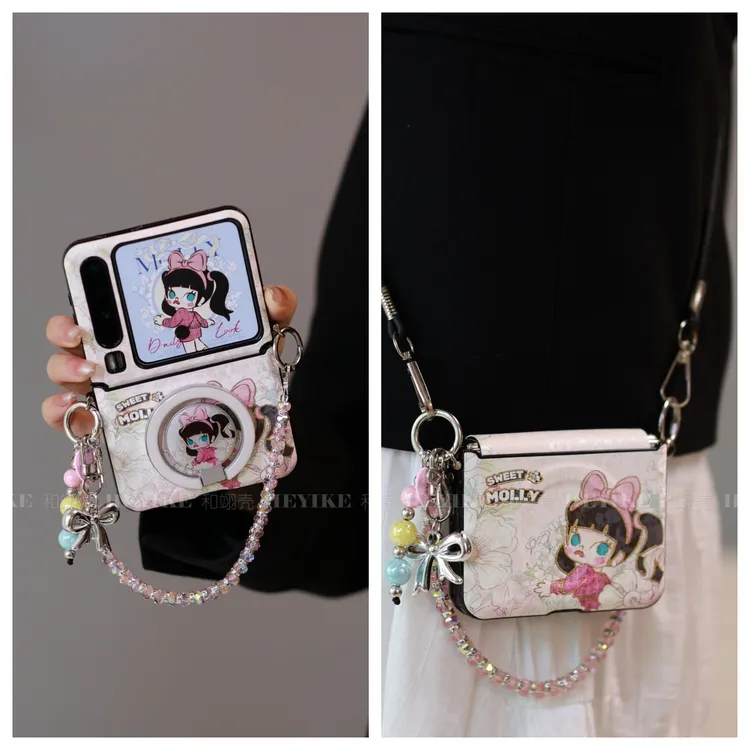 高级感黑色潮玩适用华为purax手机壳典藏版mixflip2斜挎pocket2女