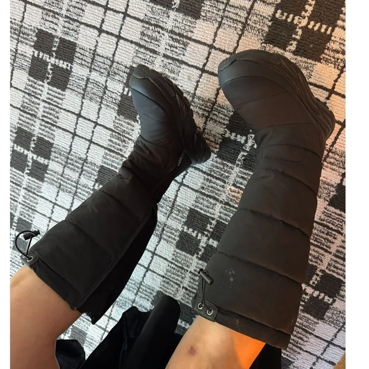 COCOLINDA | 【雪地靴】“长款”黑色丝绸侧拉链防滑长筒X2678