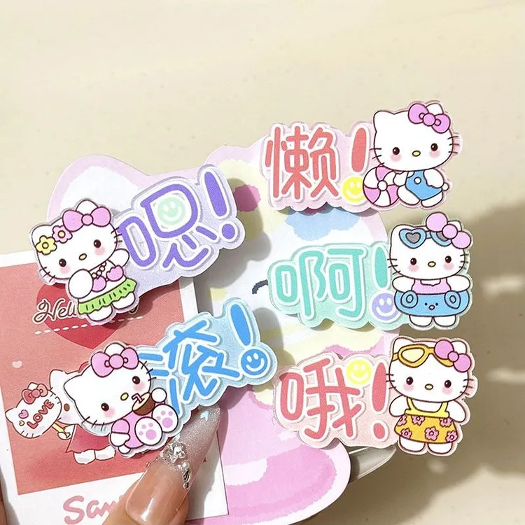 搞怪糖果色文字猫咪发夹日系甜美百搭少女风侧边鸭嘴夹发卡发饰