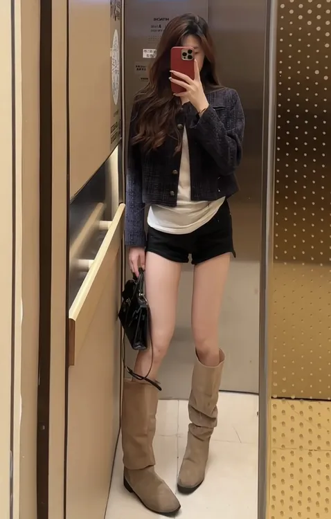 法式高级感小香风粗花呢短款外套女白色内搭上衣高腰短裤三件套装