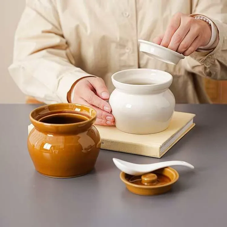 瓦罐炖盅隔水炖朱雀汤蒸蛋炖罐带盖汤罐中式沙县小吃陶瓷煨汤汤盅