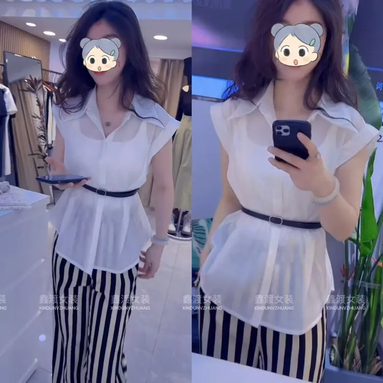 2025夏季新款时尚显瘦气质女士网红洋气两件套百搭款D9365