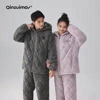 【千颂妮专享】亲嘴猫 情侣棉睡衣暖暖绒套装家居服保暖外穿J48007