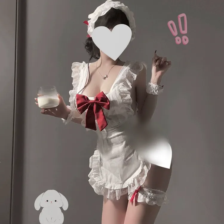 【厨娘】短款白色无袖睡裙春季短袖法式日系纯色半开领裙子男女可穿