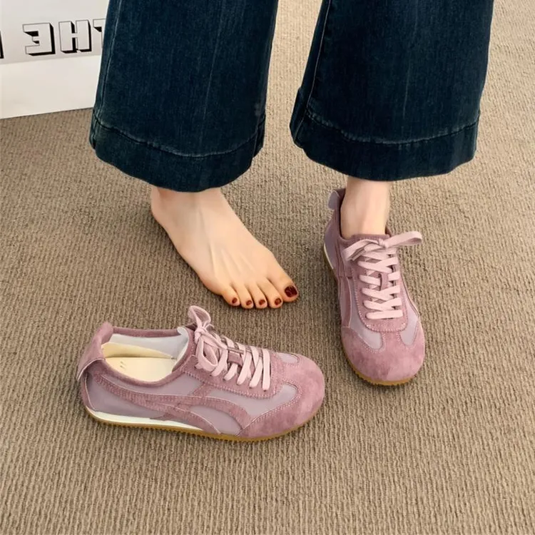 德训鞋女2025新款春夏季薄款休闲运动鞋子女鞋复古百搭超火阿甘鞋