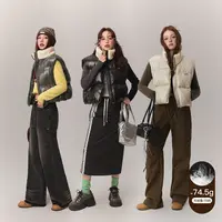 【毛晓慧同款】CHUU字母刺绣90鸭绒羽绒服拼接爱心无袖马甲