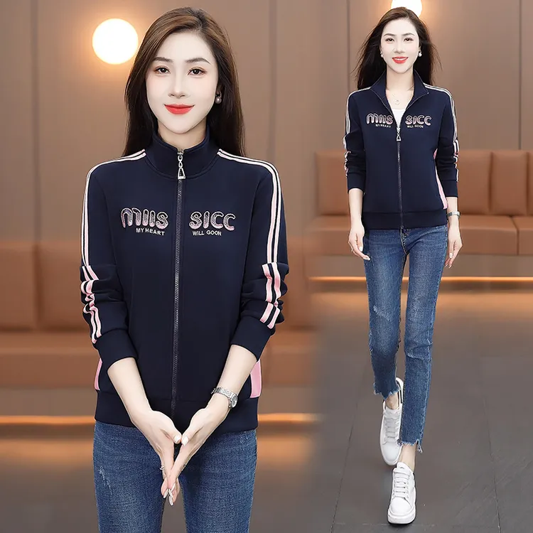 春秋外套女2025新款爆款时尚洋气妈妈减龄显瘦立领上衣休闲短外套