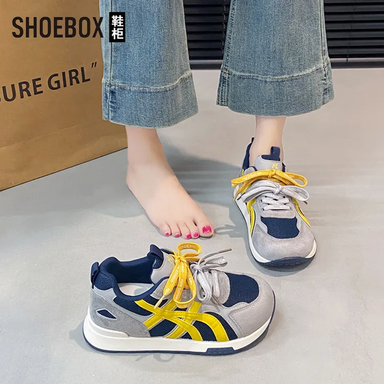 达芙妮集团旗下阿甘德训鞋女2025新款秋百搭厚底炸街休闲运动板鞋