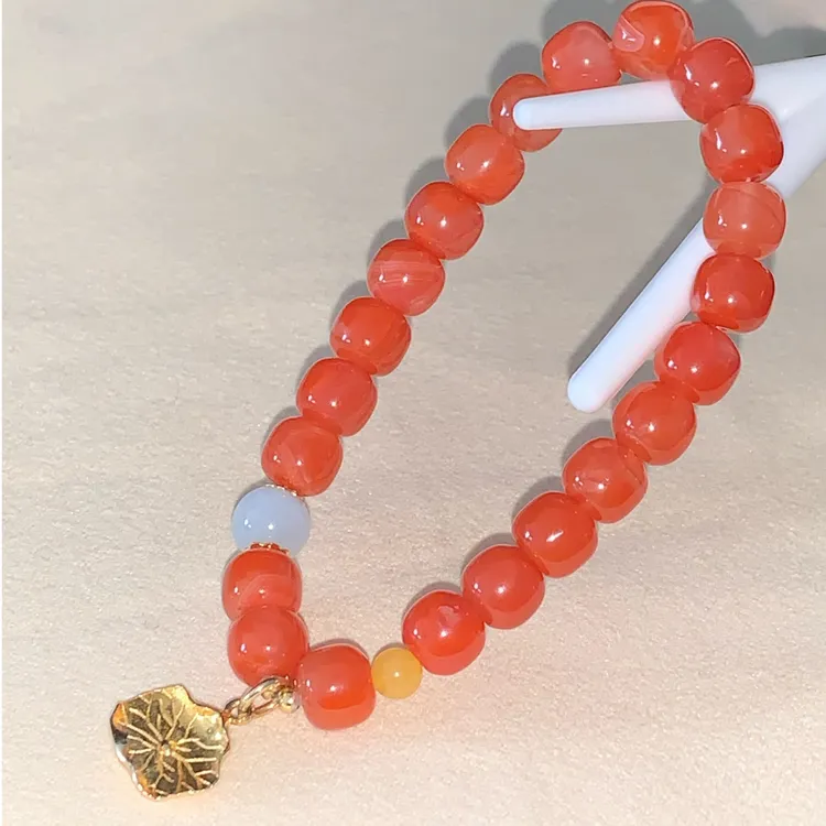 天然南红玛瑙手链手串2025新款单圈转运珠小南红手串女款百搭轻奢