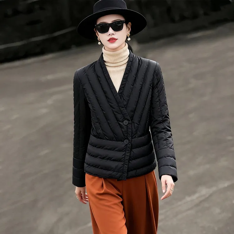 高端白鸭绒轻薄长袖羽绒服内胆女2025年冬季新款显瘦保暖马甲外套
