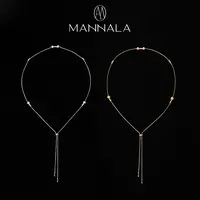 链子足银羽毛 MANNALA 925纯银蛇骨抽拉极简百搭小众项链Q0183