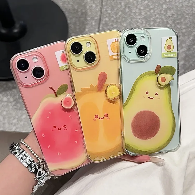雅天立可爱水果转转适用iPhone16苹果手机壳15软华为vivo小米oppo