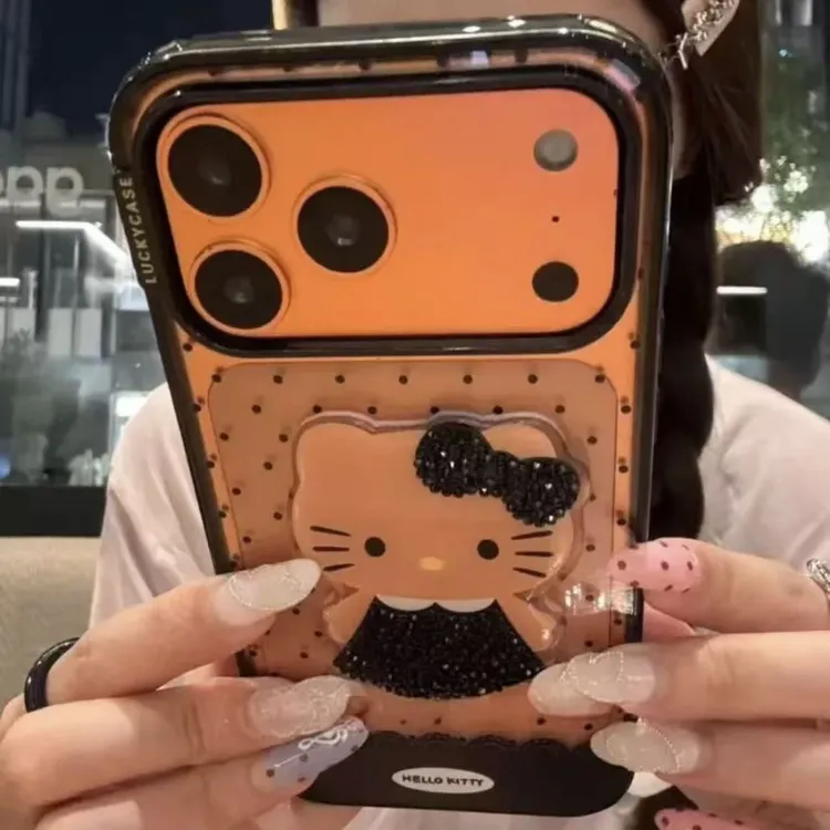 波点贴片KT猫适用iPhone17promax时尚苹果16手机壳可爱15少女心14