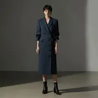 2025秋季新款长袖衬衫裙女士中长款显瘦复古长袖连衣裙A800032