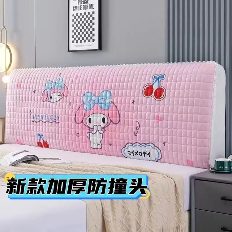 新款加厚全包床头罩实木软包床头套欧式加棉床头靠万能床头防尘罩