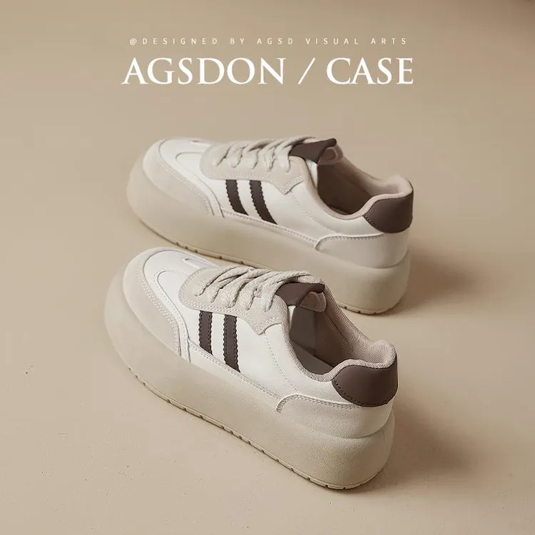 厚底德训鞋女鞋2024新款春秋冬季复古增高小白鞋运动阿板鞋甘爆款