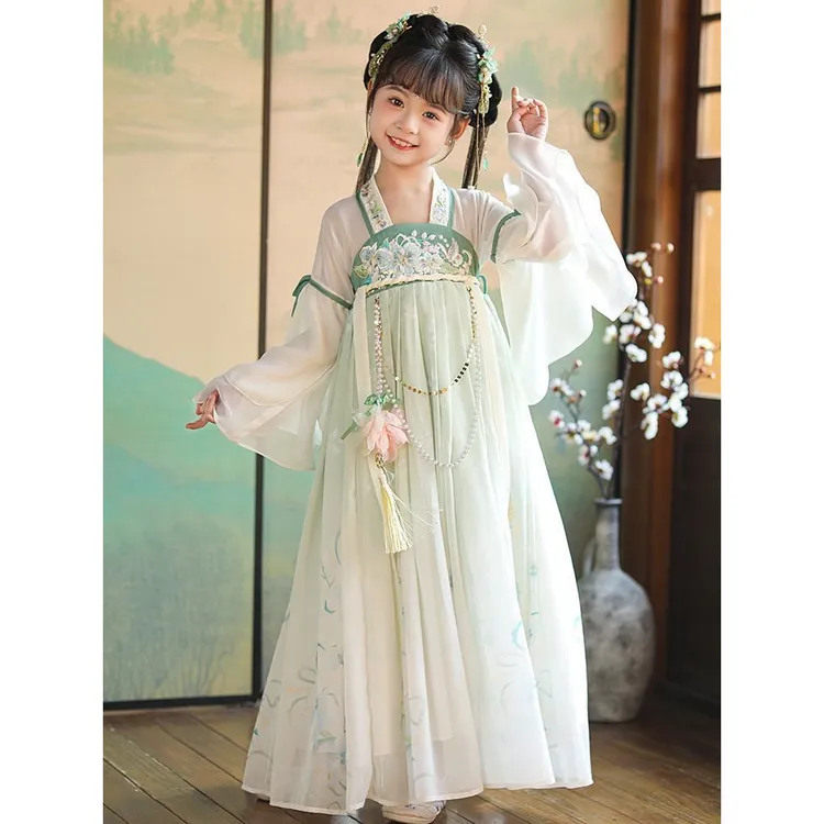 女童汉服夏季2025新款古风超仙中国风小女孩唐装儿童古装连衣裙子